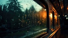 Traversing Rainy Trails: Zipping Train And Misty Window Scenic Beauty