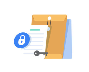 Wall Mural - open folder icon,folder with documents,document protection concept,flat design icon vector illustrat