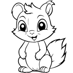 Poster - Happy squirell vector illustration hand drawn in doodle style