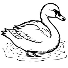 Swan silhouette. Vector illustration