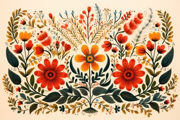 Folk art pattern, illustration