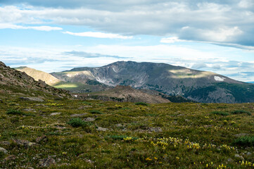 Wall Mural - Light and Shadows over Mummy Range from Stormy Peaks Pass