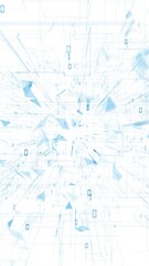 Cyber digital network space with binary numbers loop vertical background.