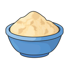 Wall Mural - Bowl flour vector icon.Color vector icon isolated on white background bowl flour.