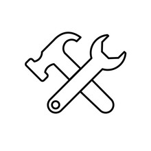 Wrench And Hammer Tools - Vector Icon