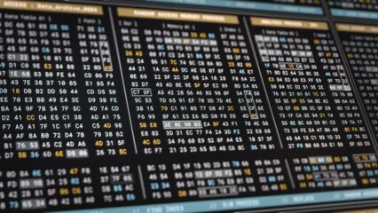 Wall Mural - computer memory code encryption technology for high security. big data analysis process in low level