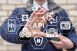 © wladimir1804 - Businessman using virtual touch screen sees abbreviation: API. Business, internet and technology concept of 'API' interface.