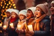 group of children singing Christmas carols