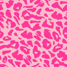 Pattern With Pink Animal Print In Vector. Barbie Style. Pink Color. Vector File.
