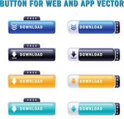 Wall Mural - download web button collection