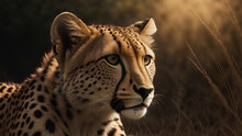 Young Cheetah In The Savanna, Close-up, Animals And Wildlife