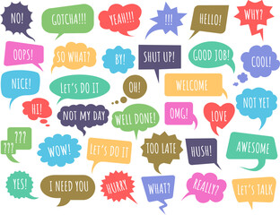 Wall Mural - expression text balloons