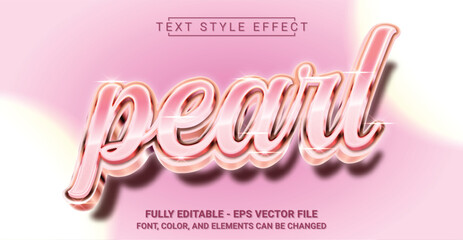 Pearl Text Style Effect. Editable Graphic Text Template.