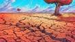 Desertification and land degradation . Fantasy concept , Illustration painting.