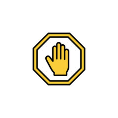 Wall Mural - Stop icon vector for web and mobile app. stop road sign. hand stop sign and symbol. Do not enter stop red sign with hand