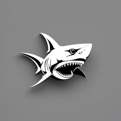 Wall Mural - The Iconic White Shark: A Powerful Predator Emblem, generative ai