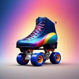 Roller Skate Mix of Rainbow Dark Blue Icon Logo - Branding Your Business in Design Skate, generative ai