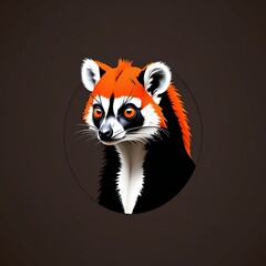 Wall Mural - Lemur Logo: A Dark and Stylish Orange Icon for Modern Marketing, generative ai