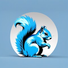 Wall Mural - Squirrel in the Light: A Small Furry Outdoor Graphic Logo Icon, generative ai