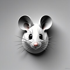 Wall Mural - The White Mouse Logo: A Sleek Computer Identity Graphic Illustration, generative ai