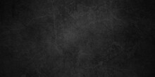 Abstract Black Stone Wall Texture Grunge Rock Surface. Dark Gray Background Backdrop. Wide Panoramic Banner. Old Wall Stone For Dark Black Distressed Grunge Background Wallpaper Rough Concrete Wall.