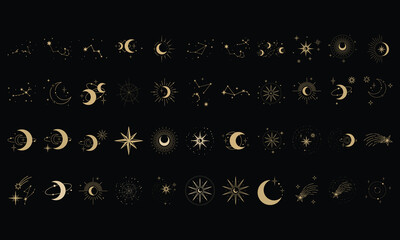 Wall Mural - moon and star set ornament