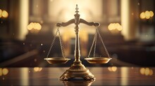 Scale Justice On Blur Background
