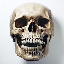 Human Skull Head Isolated On White