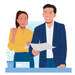 © imitystudio - businessman woman success job in flat illustration