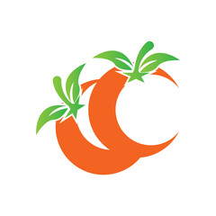 Wall Mural - Orange fruit logo Vector illustration template design