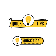 Wall Mural - Quick tips message bubble with light bulb emblem. Banner design for business and advertising. Vector illustration.