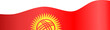 Kyrgyzstan flag wave isolated on png or transparent background