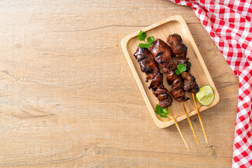 Wall Mural - grilled chicken liver with herbs and spices