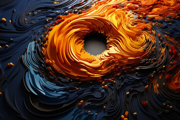 Aufkleber - An abstract image of a fingerprint with vibrant, multi-colored swirls and patterns, suggesting uniqueness and individuality.  Generative AI technology.