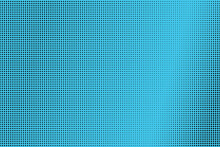 Polka Dot Pop Art Halftone Pattern. Black Dots On Blue Background

