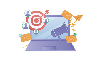 Digital marketing, smm digital web technology. Web analytics and marketing social media concept.on white background.Vector Design Illustration.