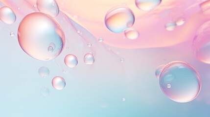 Aufkleber - Generative AI : Pastel color artistic of oil drop floating on the water. Pastel color bubble for background. Abstract oil bubbles background. Macro shot . bubbles close up.Bright and unique oil drops
