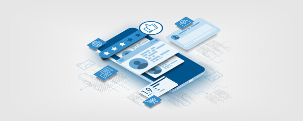 Wall Mural - user information background image Activity Rating System Set Star Rating User Information Review customer feedback form traffic