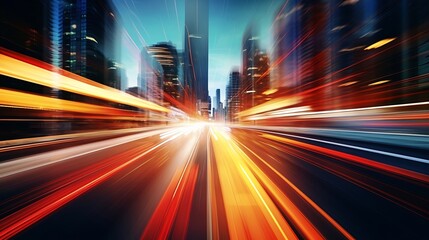 Aufkleber - Generative AI : Abstract Motion Blur City