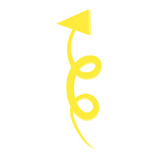 Poster - yellow curly arrow