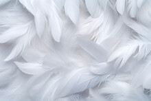 Background With White Soft Feather Texture, Concept Suitable For Sleep And Health.