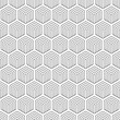 Geometric seamless pattern. Repeating hexagon lattice. Repeated black line isolated on white background. Modern honey design for prints. Repeat contemporary texture. Plexus comb. Vector illustration