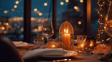 A Candlelight Dinner At A Luxurious Restaurant