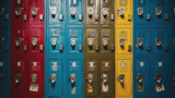 Fototapeta Boho - Various school lockers