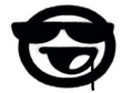graffiti emoji with sunglasses in black over white