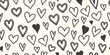© Оксана Назарова - Love, hearts seamless pattern in 90s, 2000s style. Y2k doodle heart repeating print. Romantic endless texture. Valentine's Day background design. Cartoon vector illustration