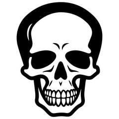 Poster - outline vector skull in black