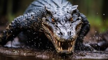 Crocodile Angry Showing Its Fangs