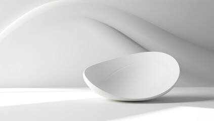 Wall Mural - abstract smooth waving white 3d shapes