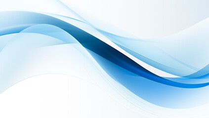 Wall Mural - Smooth clean blue abstract background, with curved lines and shapes